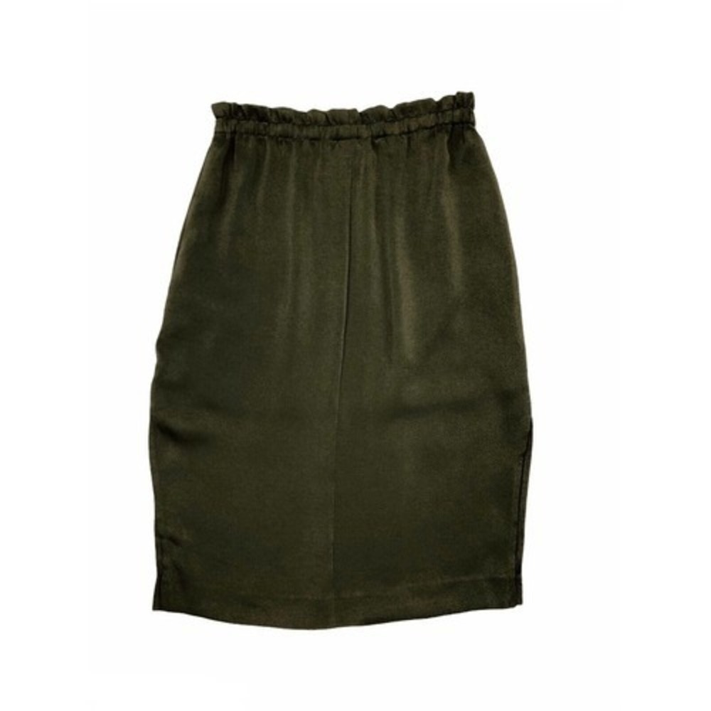 H&M Olive Green Straight Skirt Elastic Waist Size 6 - Picture 2 of 7